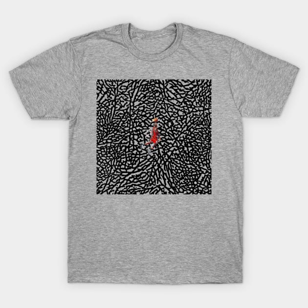 AIR JORDAN Jumpman CEMENT pattern T-Shirt by Buff Geeks Art